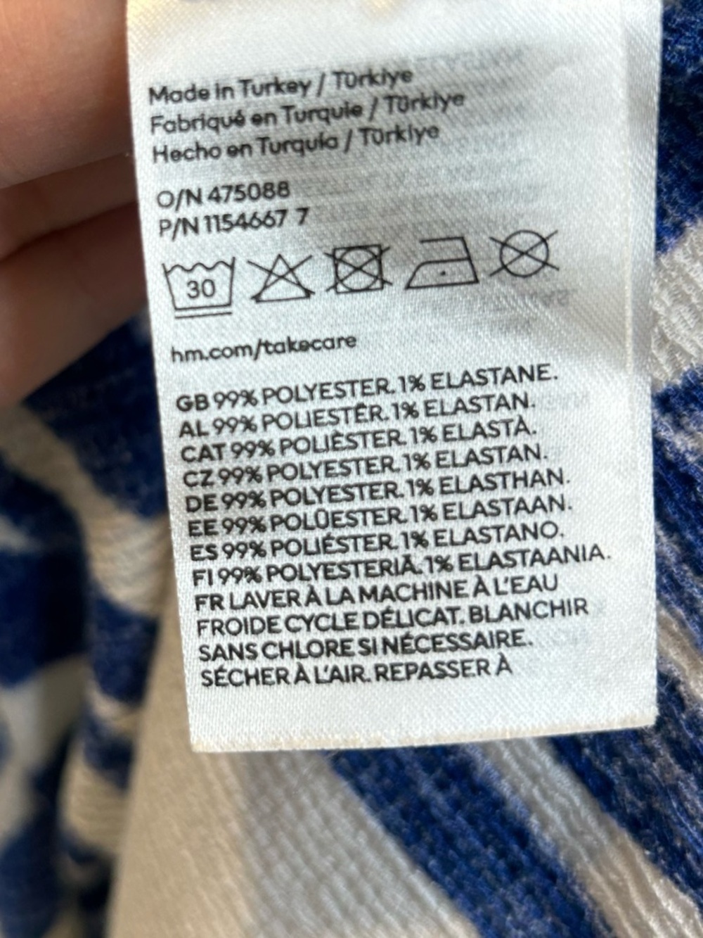 H&M SMOCK-TOPPED DRESS White and Blue Pattern - Picture 6 of 6